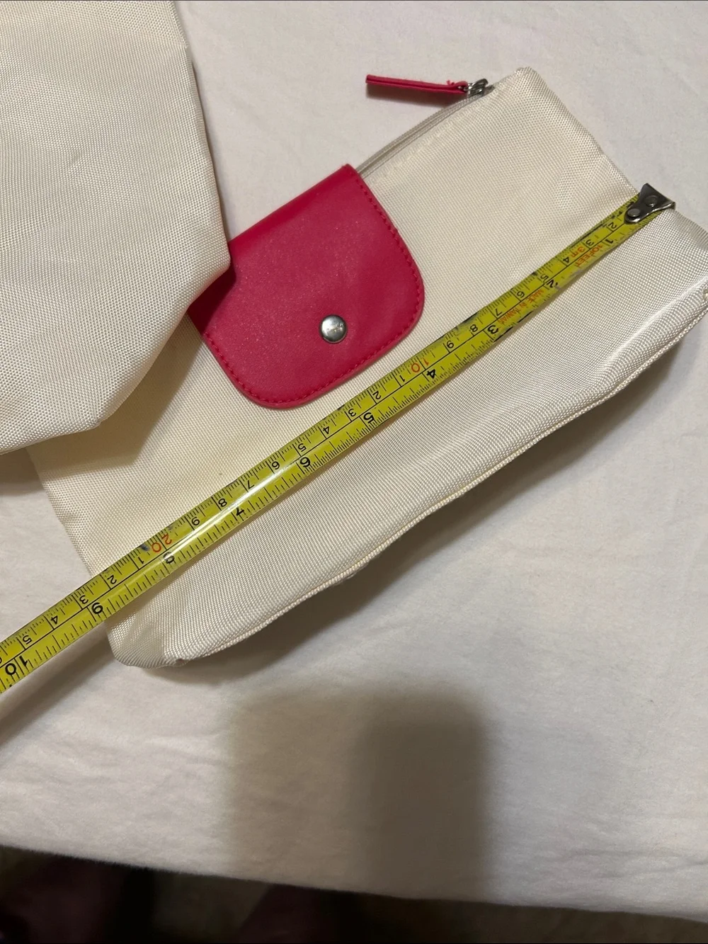 Vince Camuto Cream and Hot Pink Tote with Matching Pouch